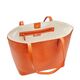 Personalized Orange Cassie Leather Travel Tote Bag Image 2 of 3